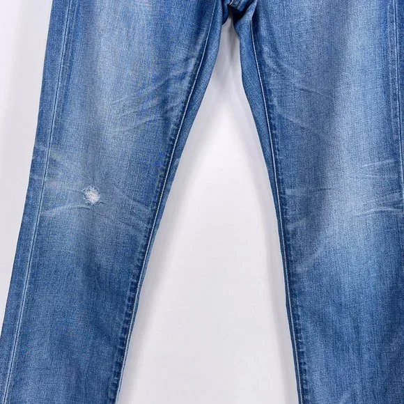 J Crew Slim Mid Rise Broken In Boyfriend Jeans Light Blue Distressed Jeans Sz 26 - Picture 5 of 12